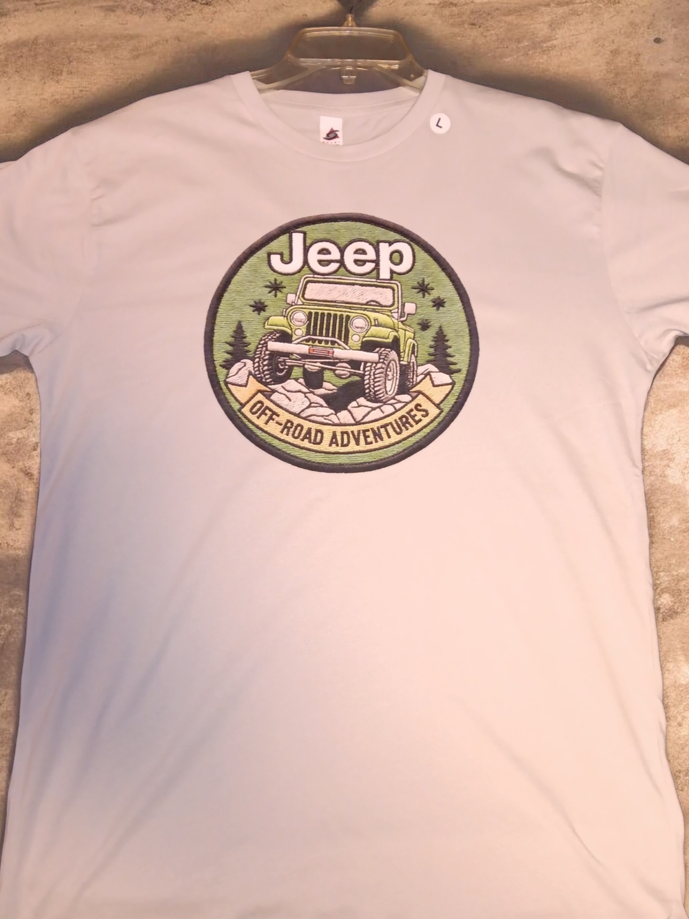 Jeep Short Sleeve Graphic Tee in White with Green Patch